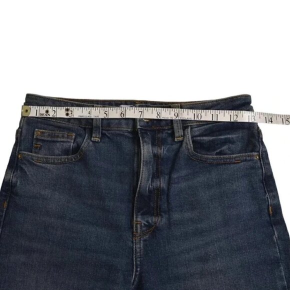 Zara Straight Leg High Waist Jeans Dark Wash Ankle Crop Size 2 - Picture 6 of 8